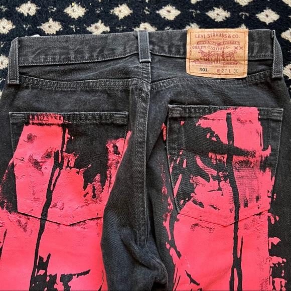 Sp5der Worldwide x Levi’s Painted Moto Jeans - Picture 7 of 8